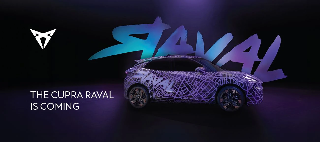 The future is electric. The New CUPRA Raval is coming – fully electric, bold, dynamic, unstoppable.